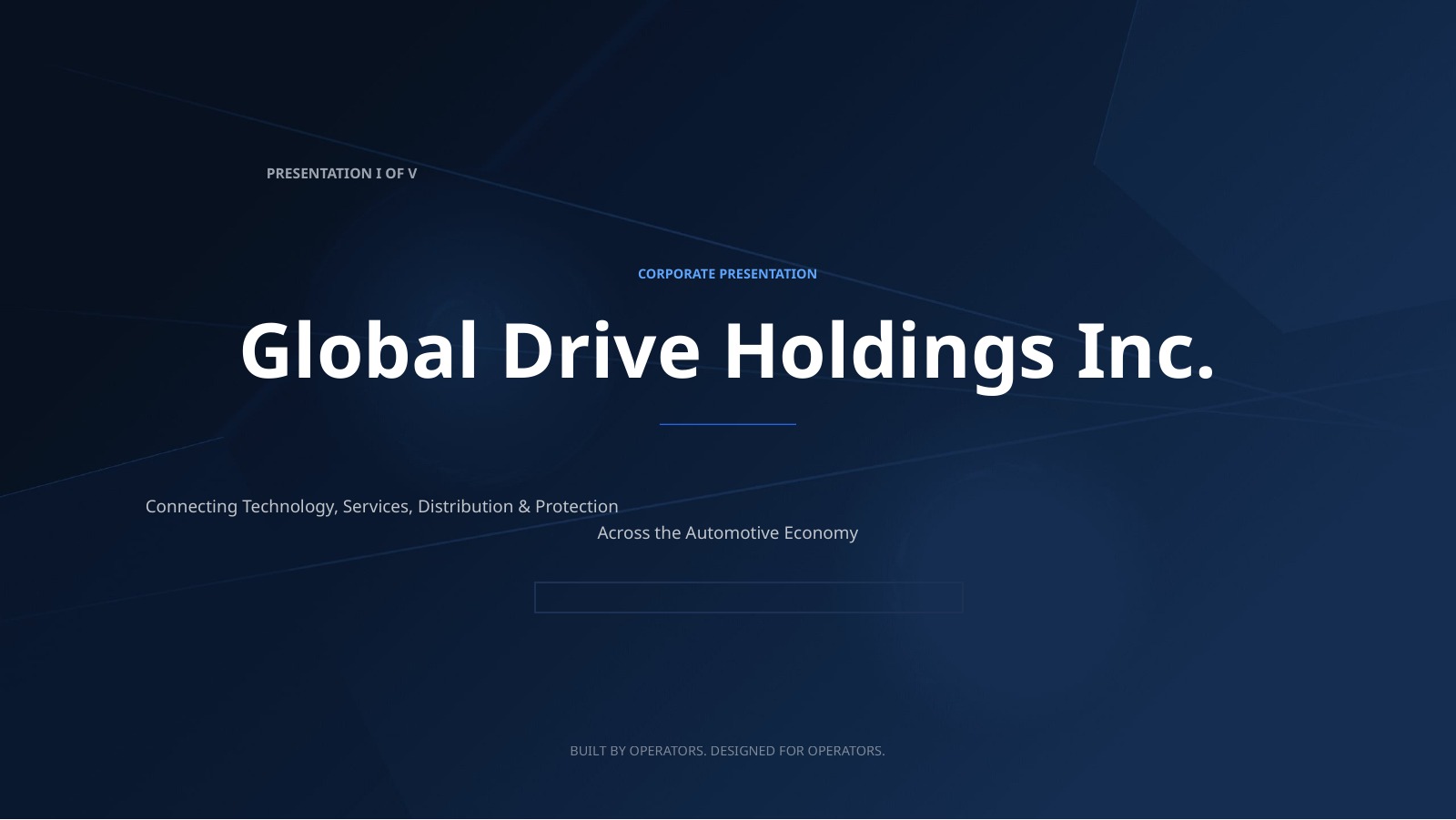 Corporate Presentation Cover